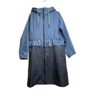 Bernardo Jacket Adult Large Gray Black Zip Up Hooded Raincoat Outerwear Mens‎